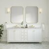 James Martin Vanities Chicago 72in Double Vanity, Glossy White w/ 3 CM Carrara Marble Top 305-V72-GW-3CAR